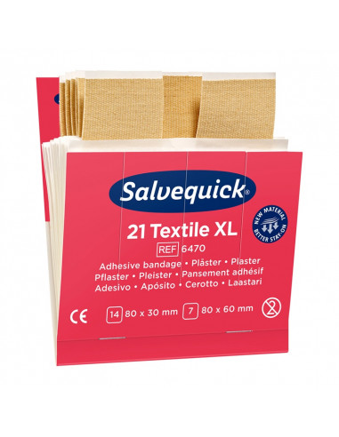 Salvequick 6470 navulling textiel XL pleister 21 stuks