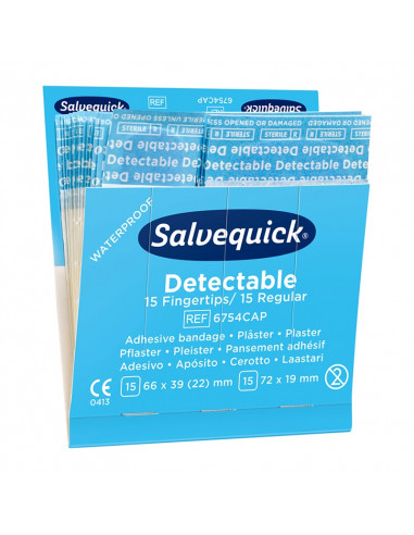 Salvequick 6754 navulling HACCP blauwe vingertop pleisters 30