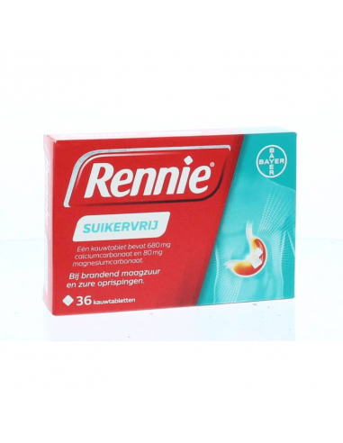 Rennie suikervrij 36 tabletten