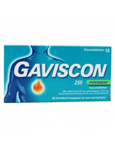 Gaviscon Pepermunt 250 16 tabletten