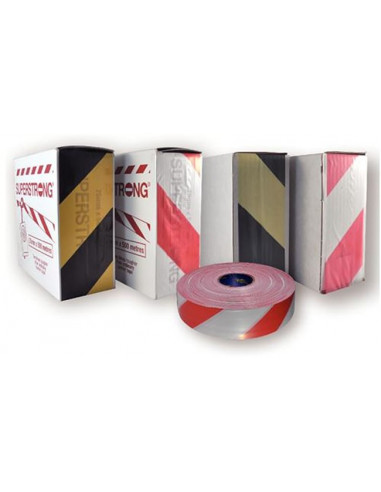 Afzetlint rood/wit MAXITAPE 0,1mm 500m
