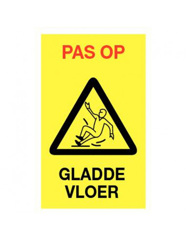 Baken geel pas op, gladde vloer recto/verso