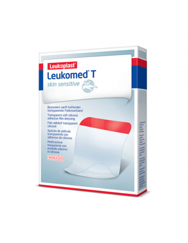 Leukoplast T Skin sensitive Transparant eilandpleister 7,2 x 5 cm 5 stuks