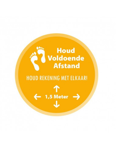 Vloersticker "houd afstand" Ø300mm