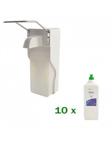 Desinfectiedispenser PLUS 10 x MHCI Handdesinfectie 1ltr