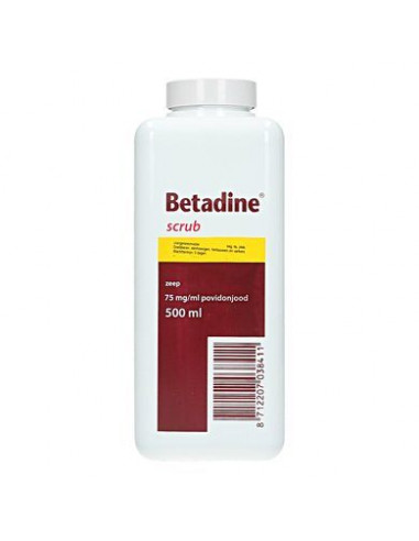 Bandiet globaal Voorverkoop Betadine Scrub 500ml | Snel en Voordelig bestellen bij EHBO-Centrum.nl |  Snelle Verzending | 14 dagen bedenktijd