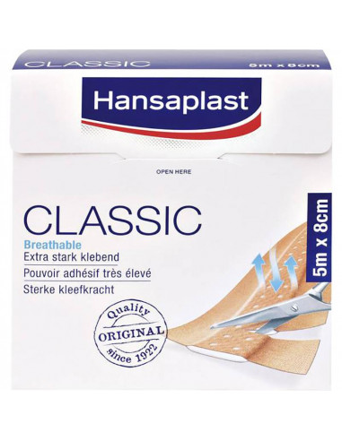 Hansaplast rol Classic 5 m x 8 cm | Snel en Voordelig bestellen bij EHBO-Centrum.nl | Snelle Verzending | 14 dagen bedenktijd