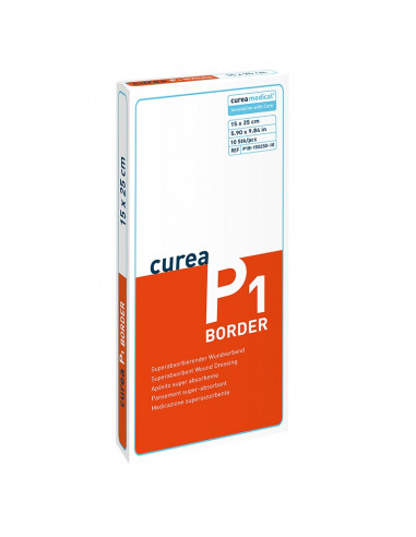 Curea P1 SuperCore® wondverband met border 15 x 25 cm steriel 10St.