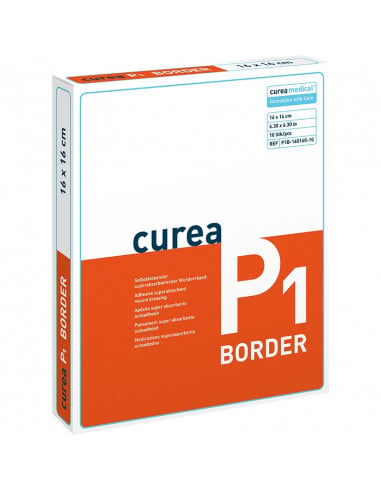 Curea P1 SuperCore wondverband met border 16 x 16 cm steriel 10St.