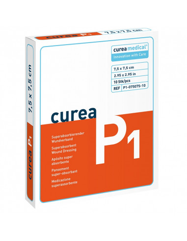 Curea P1 SuperCore wondverband 7,5 x 7,5 cm steriel 10St.