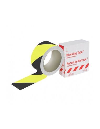 Afzetlint geel/zwart standard 28 micron 500m
