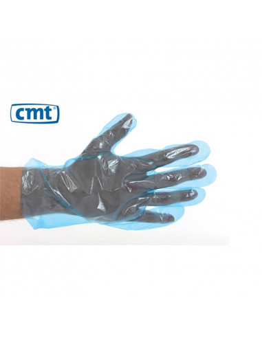 PE Handschoenen, Blauw, Geruwd 30cm, 25my 100 Stuks (CMT)